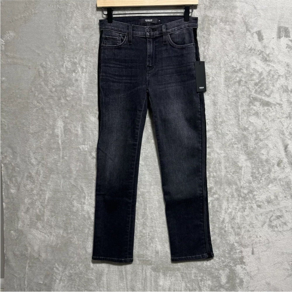 NWT Hudson Women's Jeans Black Size 25 Nico Straight Zip-Fly Stretch WMC298DRC